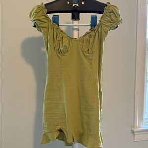 Princess Polly Olive ruffle mini dress